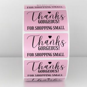 Thanks Gorgeous! For Shopping Small" Stickers | Small Business Packaging